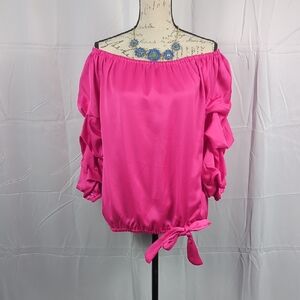 Vince Camuto Fuchsia Off-Shoulder Blouse